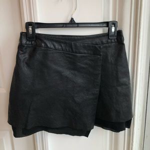Leather & Silk Joie Mini Skirt